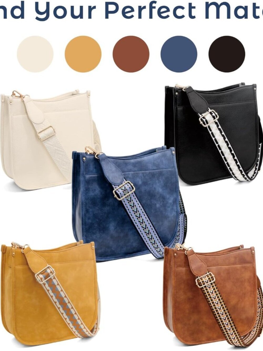 Women's Blue Imported Pu Leather 2 Adjustable Straps Zipper Crossbody Bag - Picture 7 of 7
